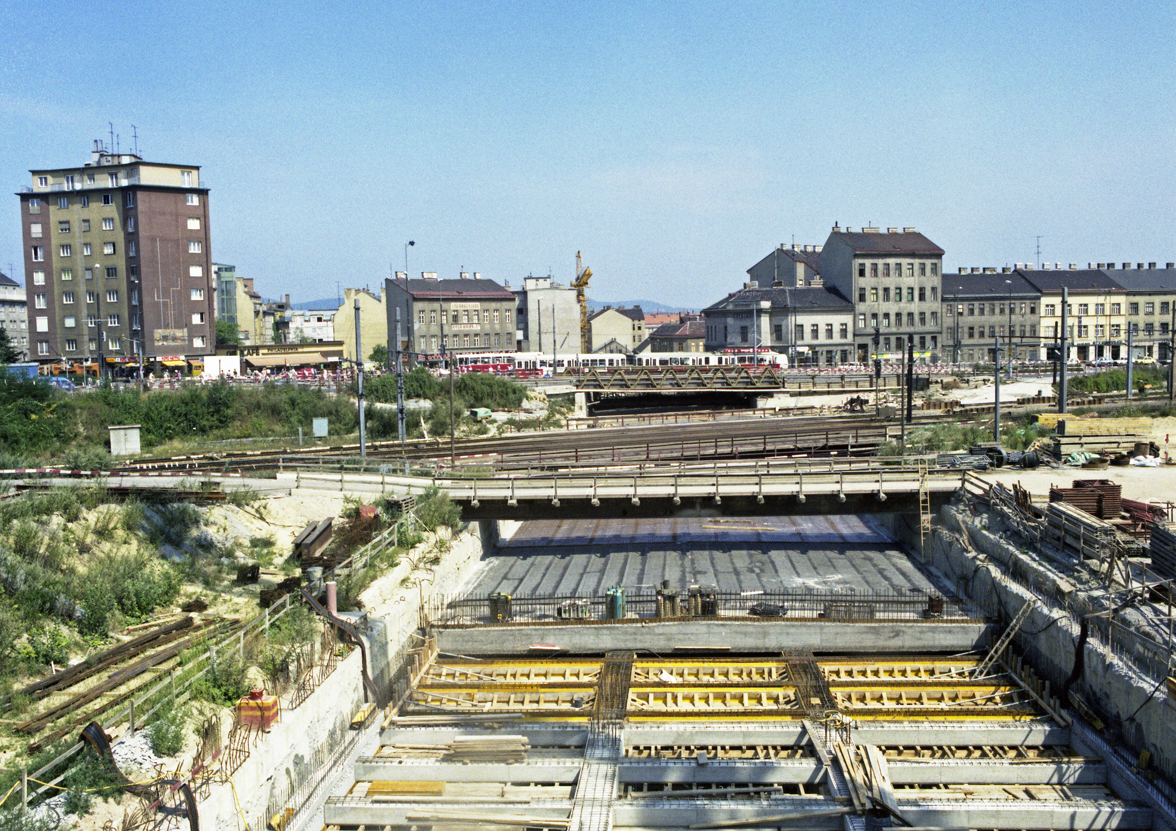 Bau der U6 Bereich Philadelphiabrücke, August 1986, © Wiener Linien