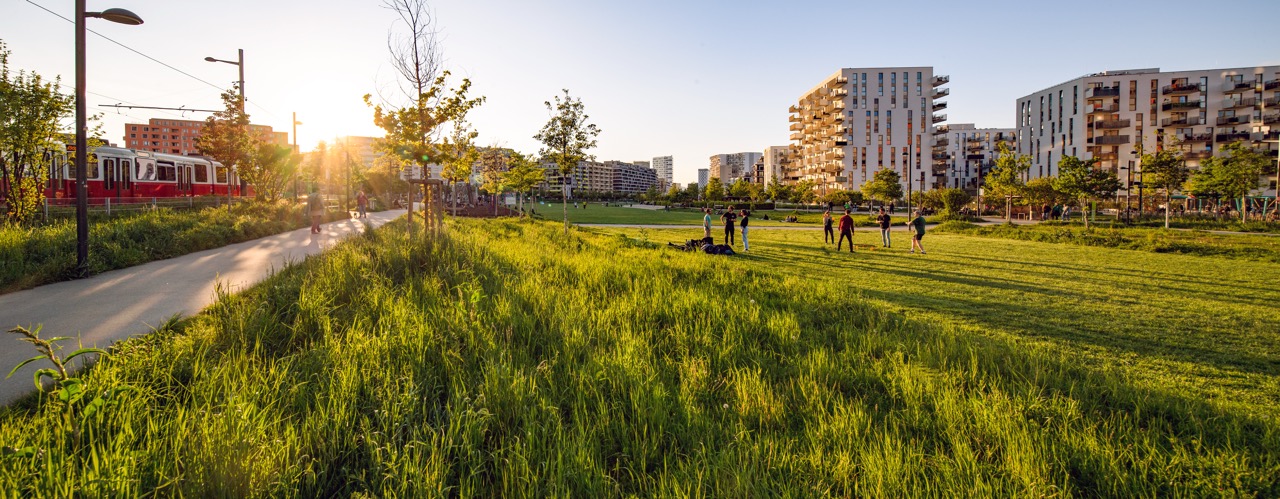 Panoramabild des Sonnwendviertels © Stadt Wien / Gerd Götzenbrucker